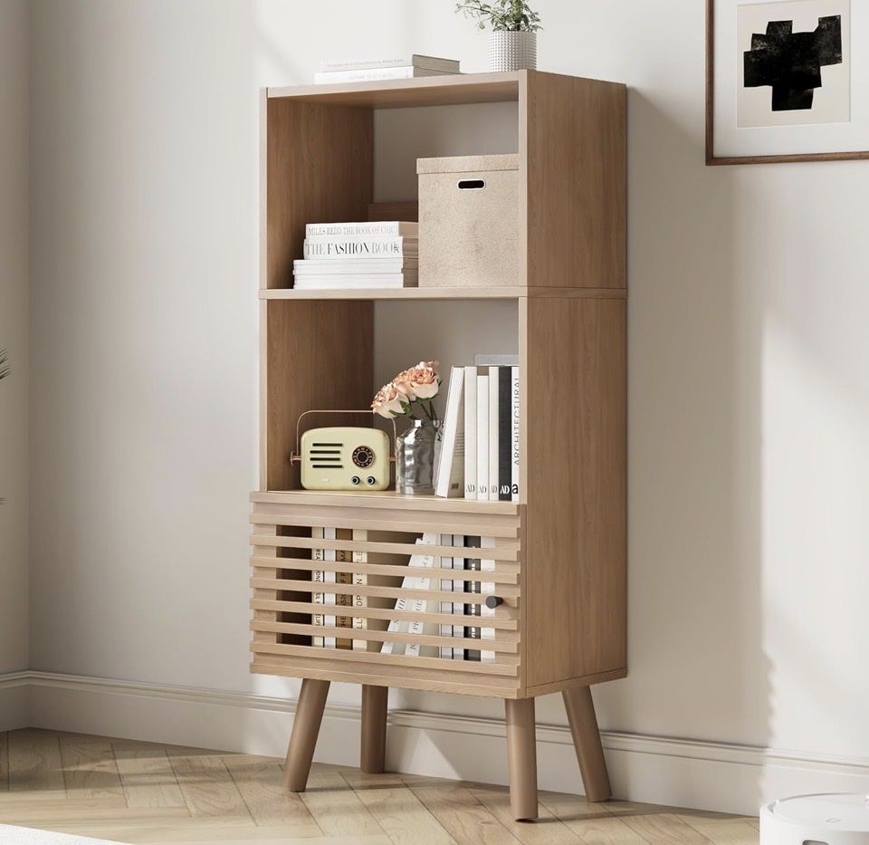 43in tall open face book case storage cabinet