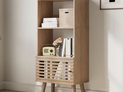 43in tall open face book case storage cabinet