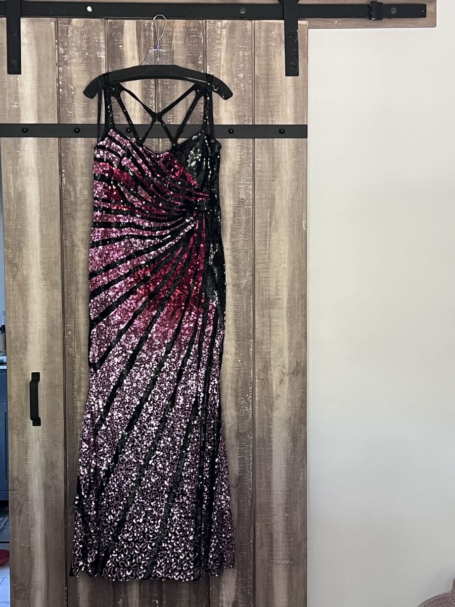 Alyce Paris 61365 Black/Pink Sequin Ombre Formal Evening Gown, Size 16