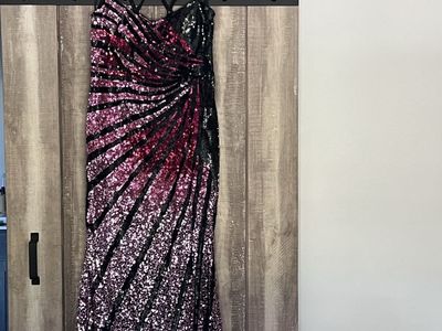 Alyce Paris 61365 Black/Pink Sequin Ombre Formal Evening Gown, Size 16