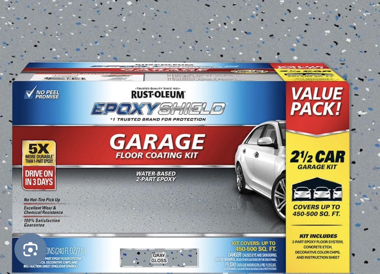 Rust-Oleum EpoxyShield Garage Floor Coating Kit - Gray Gloss (2.5 Car)