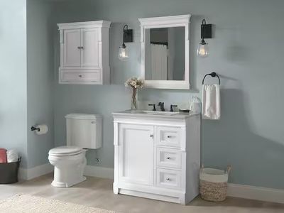 Naples 26.5” White Solid Wood Wall Cabinet – Fully Assembled, Brand New