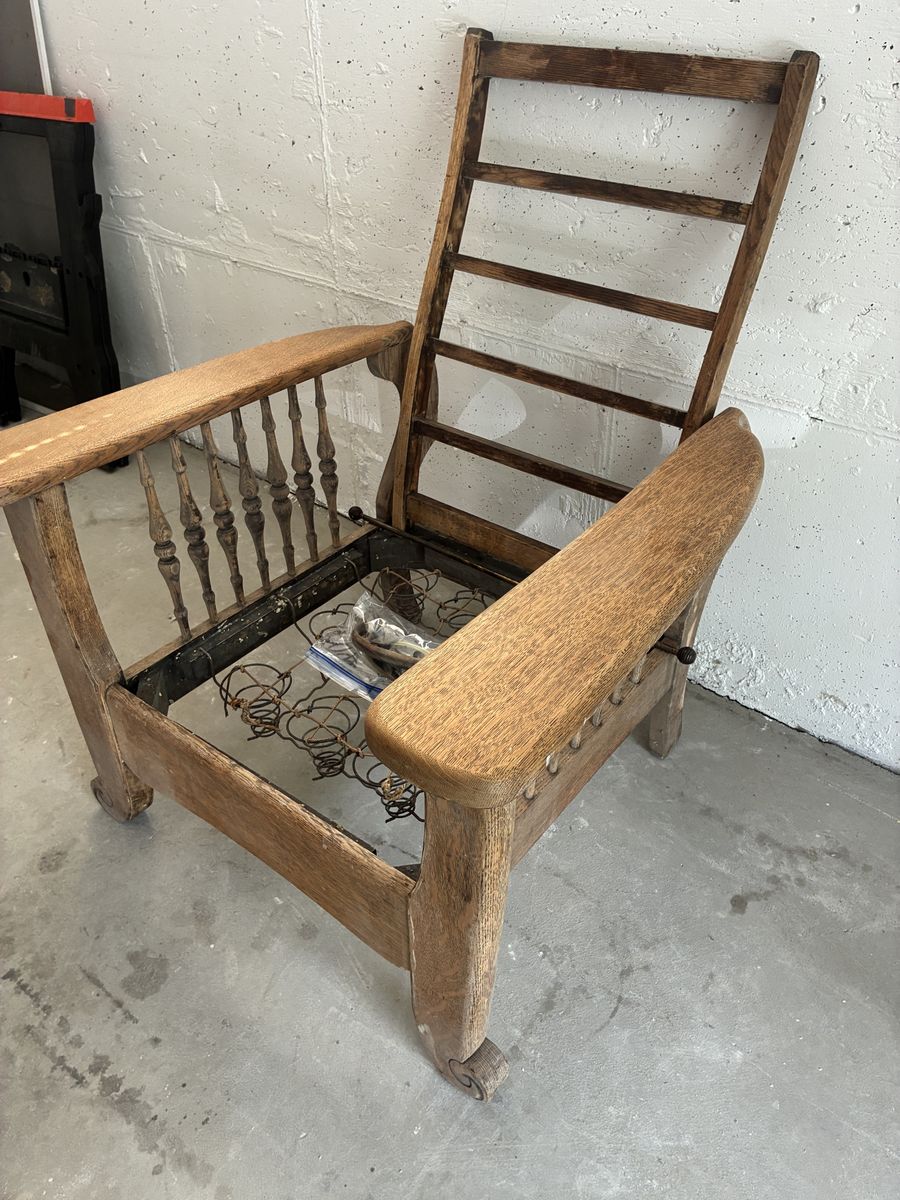 Antique mission style reclining chair