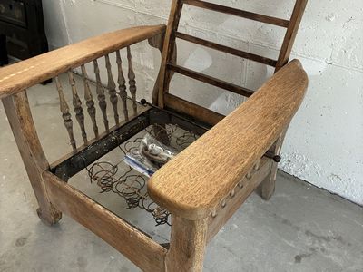 Antique mission style reclining chair