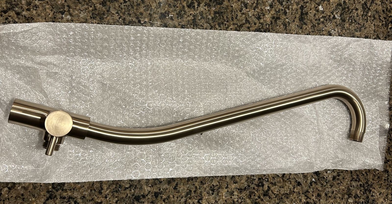 Kohler gooseneck rainhead arm with 3way diverter in Vibrant Brushed Bronze