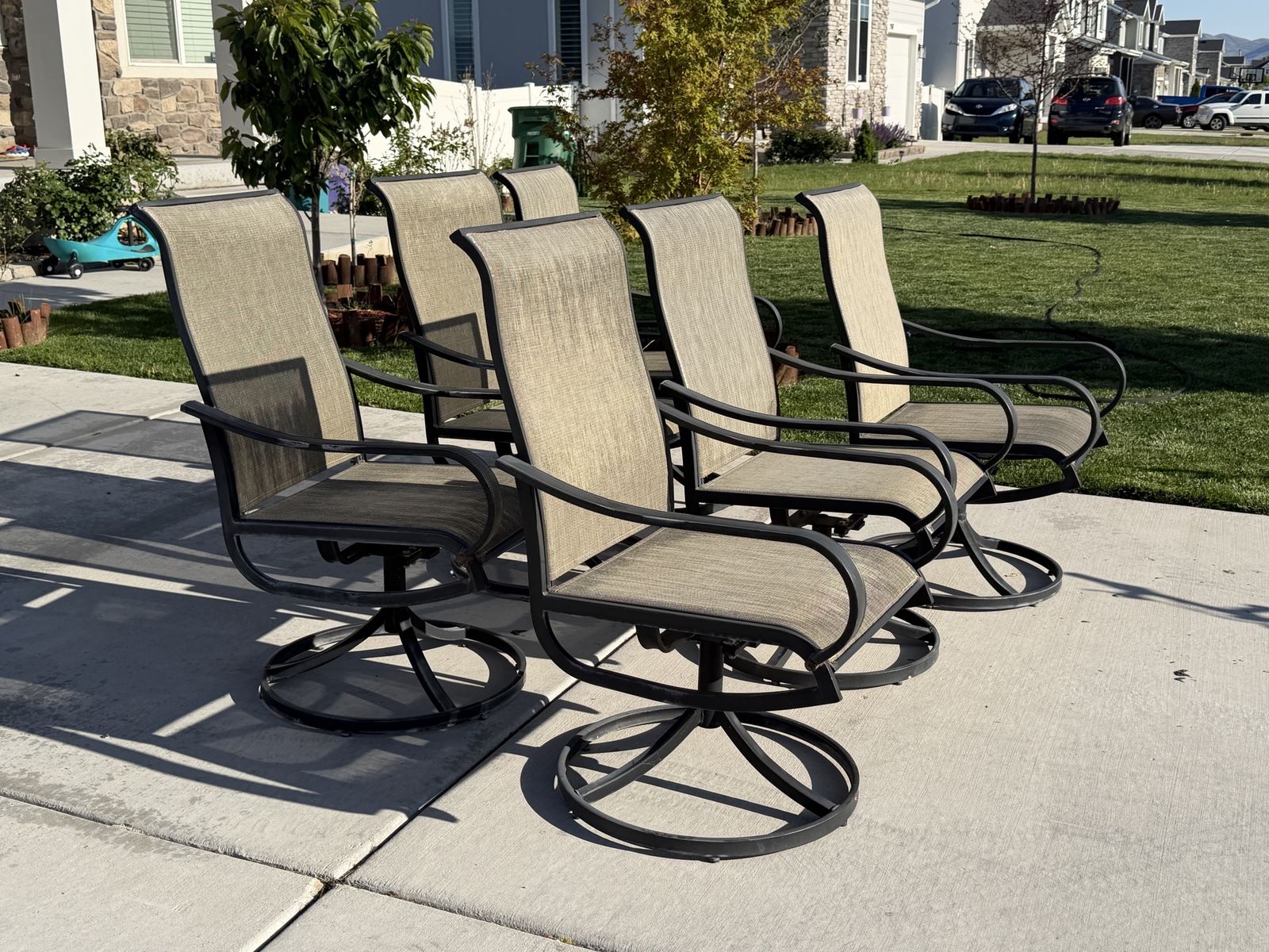 Outdoor Swivel Chairs - 360 spin (set of 6)