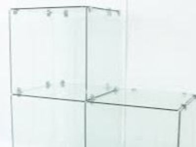 Tempered Glass Display cubes makes 12 1x1 display cubes with 30x30 Base on Casters