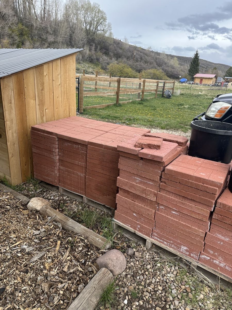 Pavers 16" Square RIver Red Brickface Patio