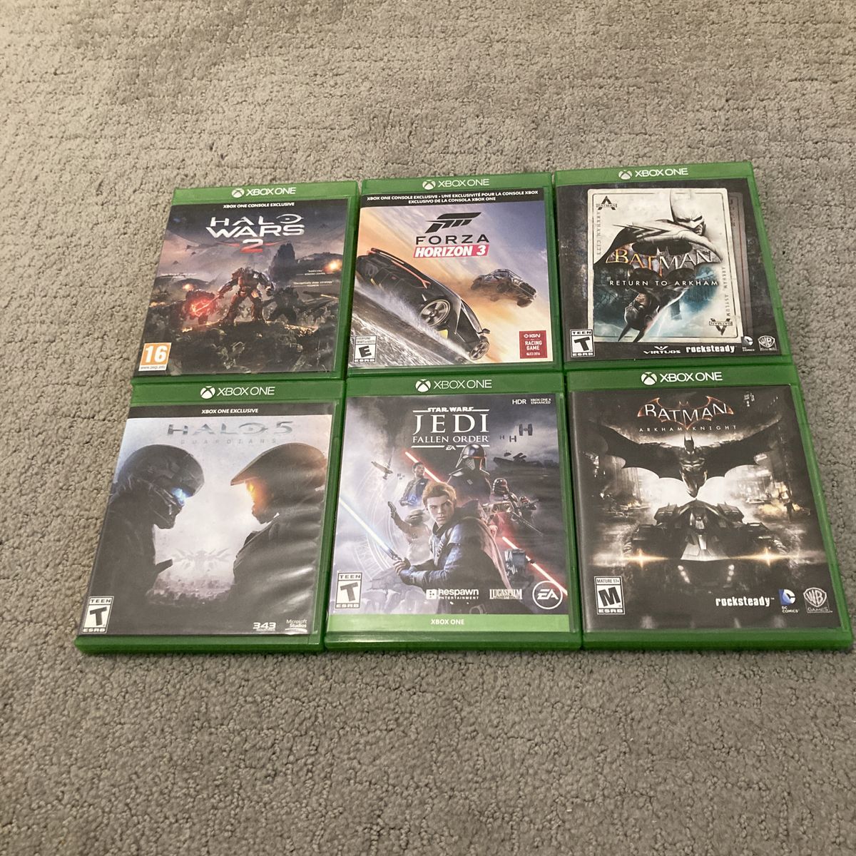 xbox One Games Lot halo, batman, Star Wars, Forza