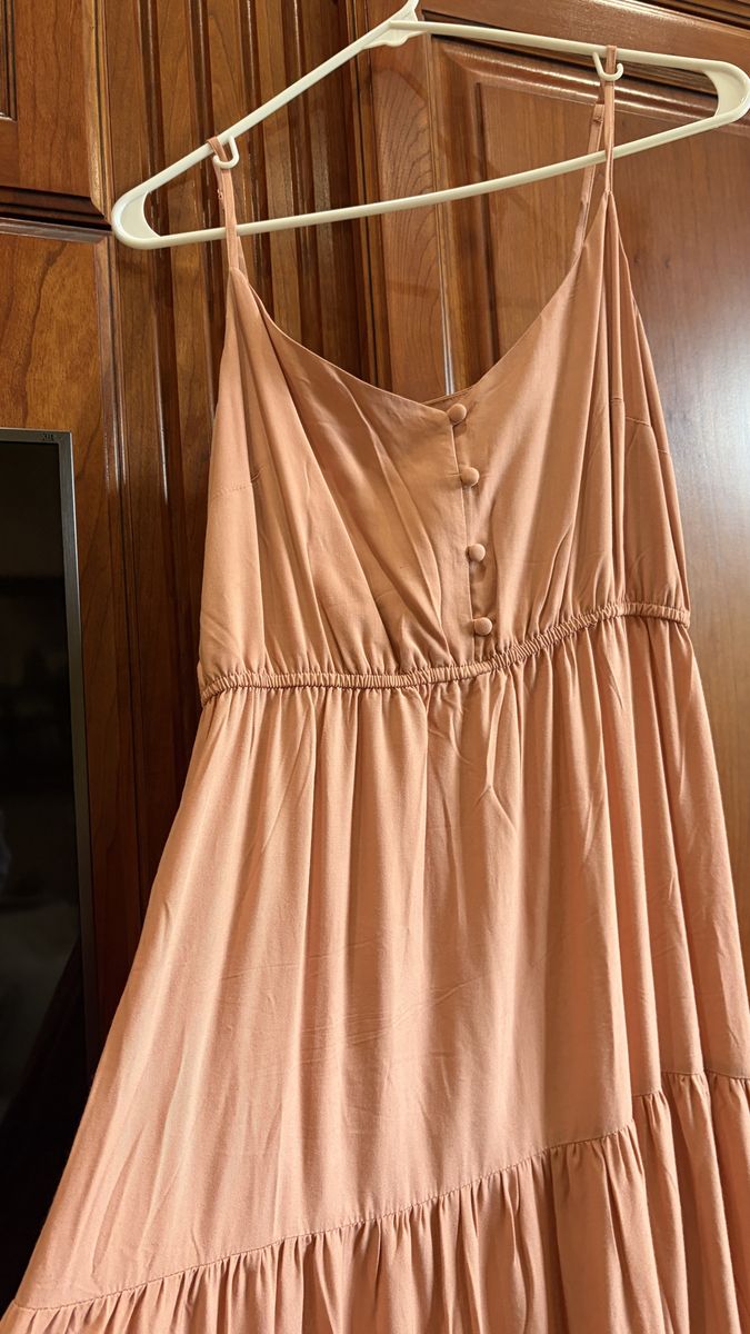BB Dakota Steve Madden Peach Pink Spaghetti Strap Tiered Sundress M
