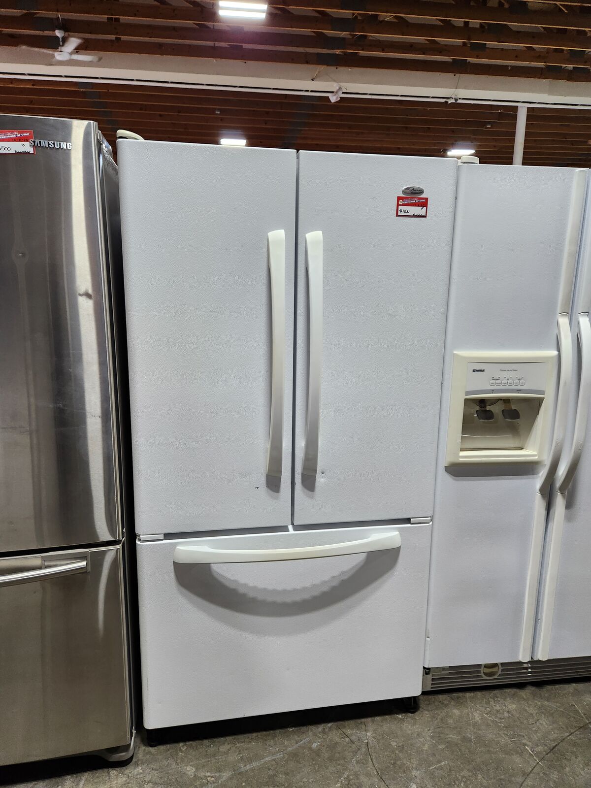 NICE AMANA WHITE AMANA FRENCHDOOR FRIDGE! W-WARRANTY