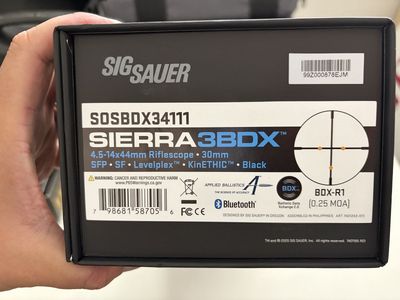 Sig Sauer Sierra3BDX 4.5-14x44mm Riflescope - 30mm SFP BDX-R1