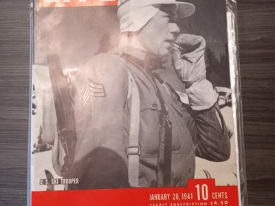 LIFE Magazine January 20, 1941 - U.S. Ski Trooper Cover - WWII Era Collectible