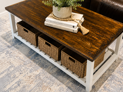 Hand-Refinished Solid Wood Farmhouse Coffee Table