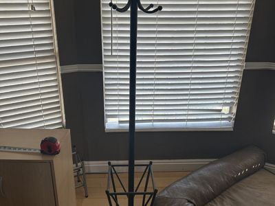 Black Metal Coat Rack Stand with Umbrella Holder Base