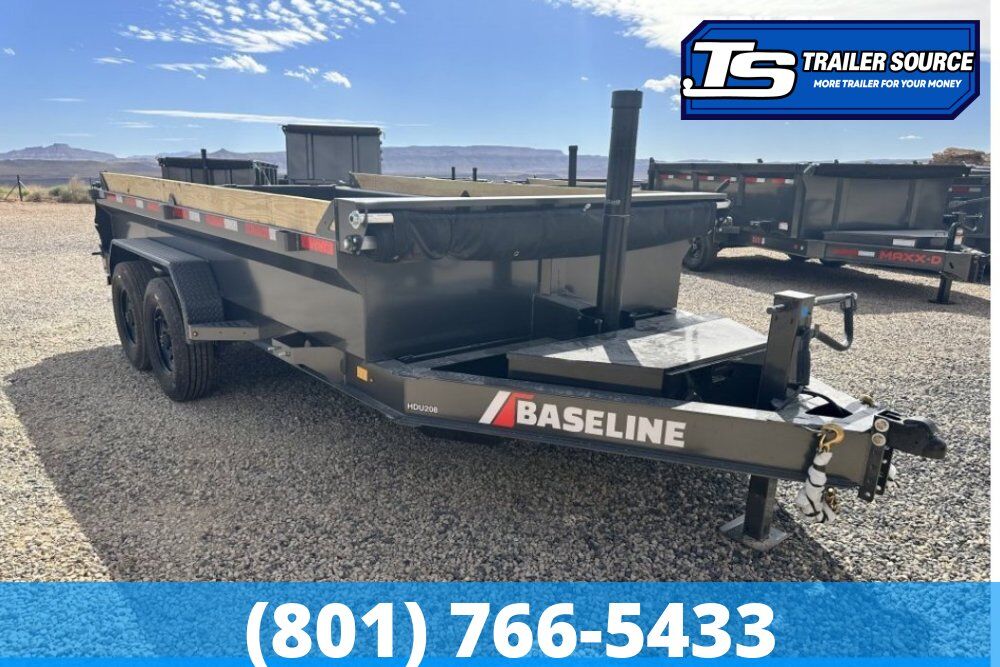 7x14 Diamond C Baseline HDU 208 Dump Trailer - 24" Sides - 16K GVWR Board Brackets