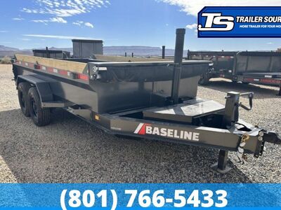 7x14 Diamond C Baseline HDU 208 Dump Trailer - 24" Sides - 16K GVWR Board Brackets