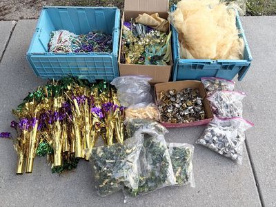 Mardi Gras Party Decor Lot Beads Feathers & More Bulk Assortment Party Decorations