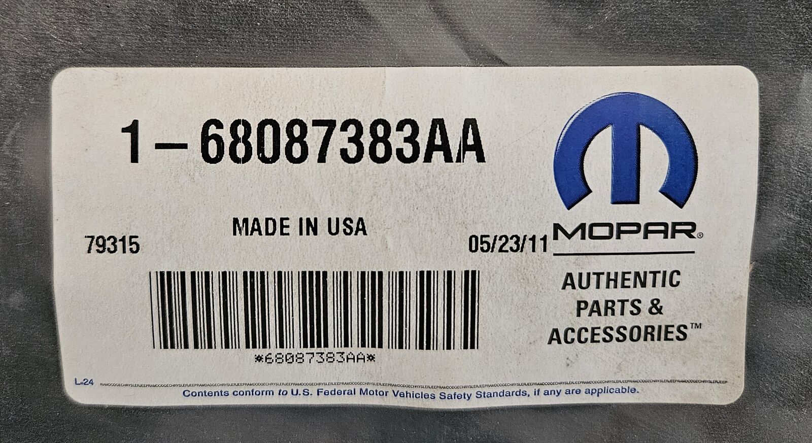 Jeep Freedom Top Storage Bag 1-68087383AA