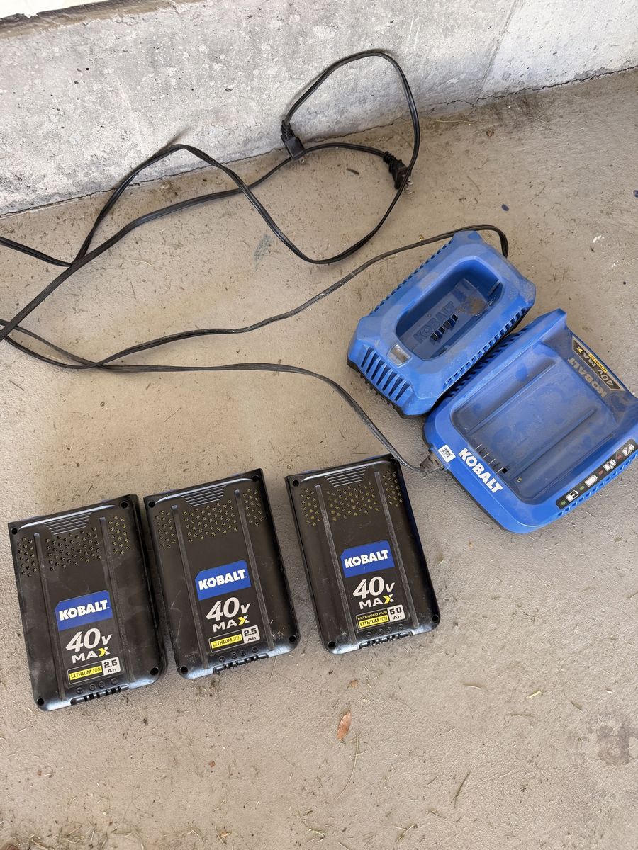 Kobalt 40V Snow Shovel + Batteries & Chargers
