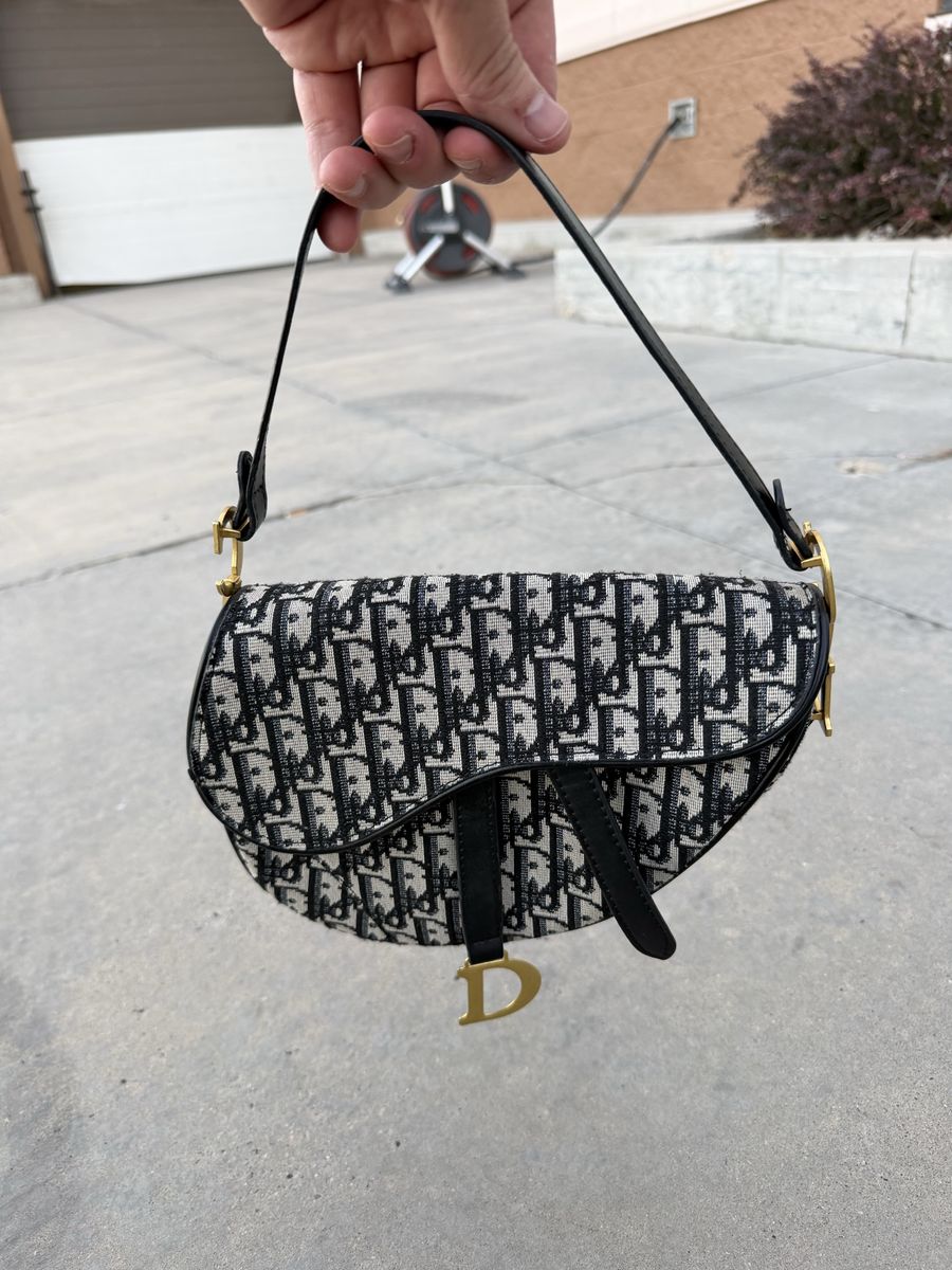 Dior Medium Saddle Bag Blue Oblique Canvas Italy