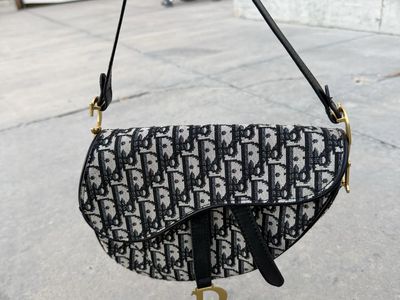 Dior Medium Saddle Bag Blue Oblique Canvas Italy