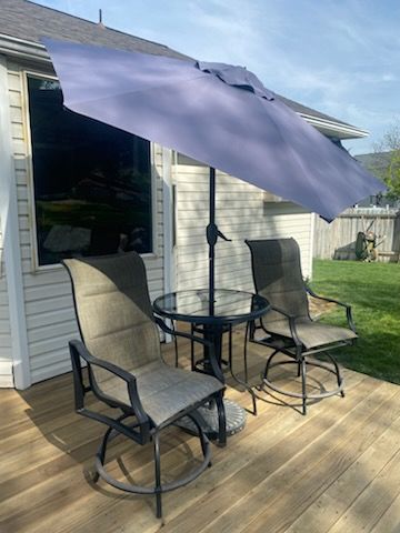 HAMPTON BAY GLASS TABLE PATIO SET
