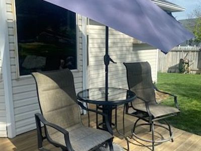 HAMPTON BAY GLASS TABLE PATIO SET