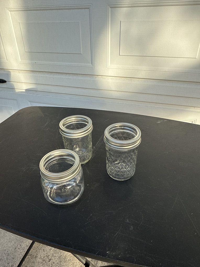Many, Many  1/2 Pint Canning Jars & Rings