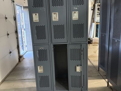 Metal Gym Storage Lockers - 6 Door Unit (36.5" W x 18" D x 78.5" H)