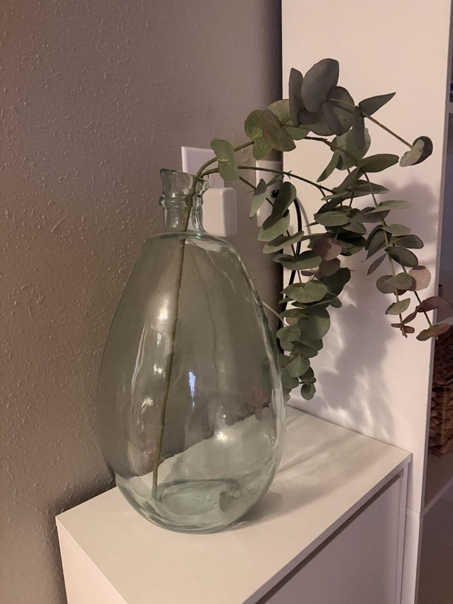 Large Clear Glass Demijohn Vase - Modern Rustic Decor Jug Bottle