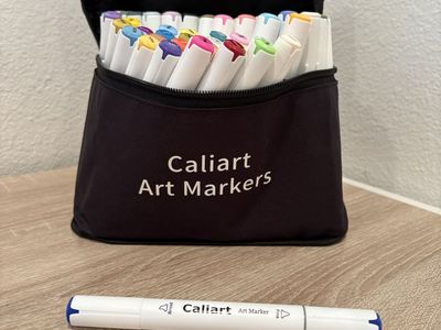 Caliart Dual Tip Art Markers Set with Carrying Case