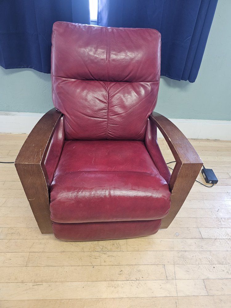 Red Leather Recliner Chair