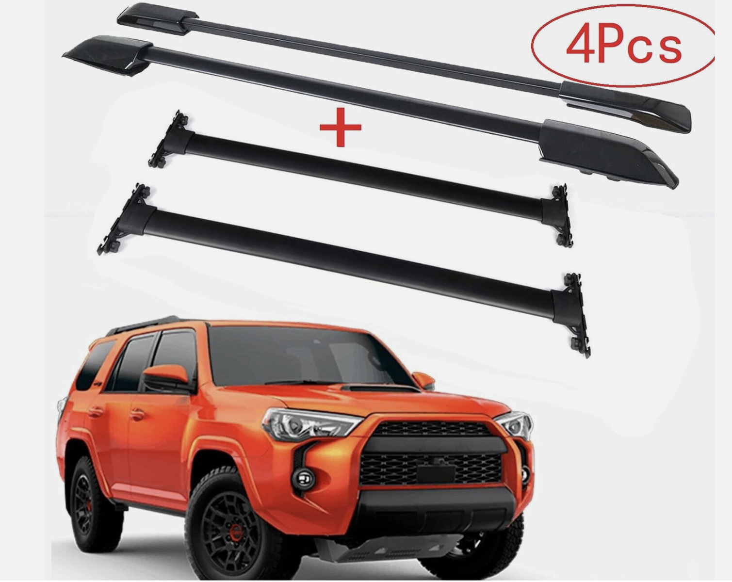 4 Runner OEM Black Roof Rack Rails & Cross Bars