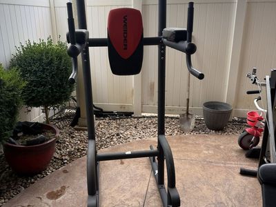 Weider Power Tower - Multi-functional Home Gym Equipment for Dips, Pull-ups, Push-ups