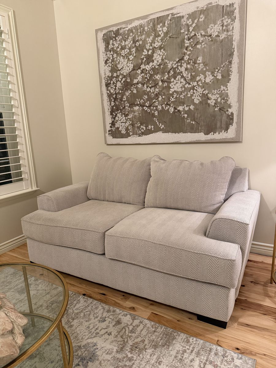 Neutral Loveseat Sofa – Clean, Modern Style