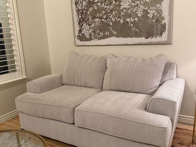 Neutral Loveseat Sofa – Clean, Modern Style