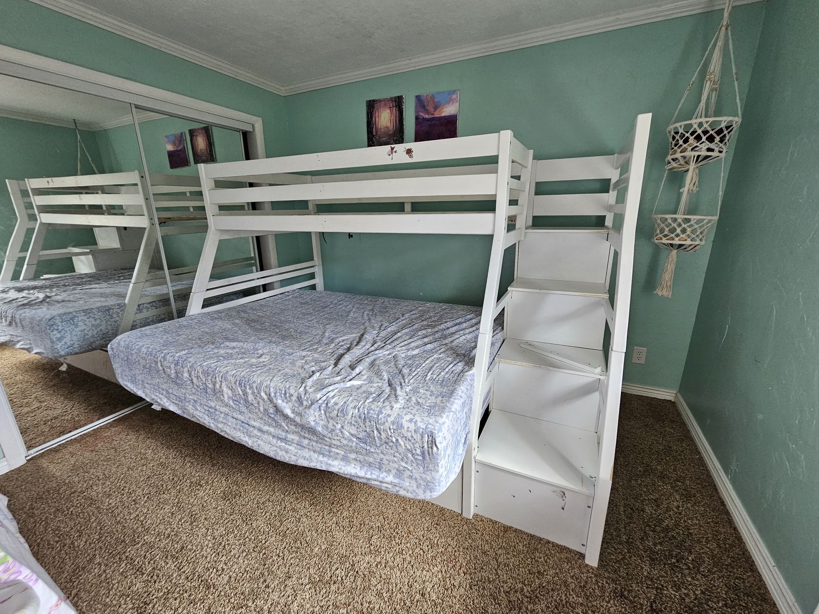 White bunk bed