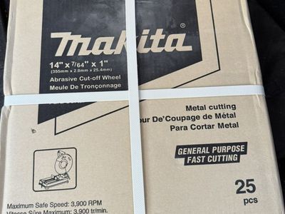 Box Of 25 Makita 14 Avrasive Cut Off Wheel