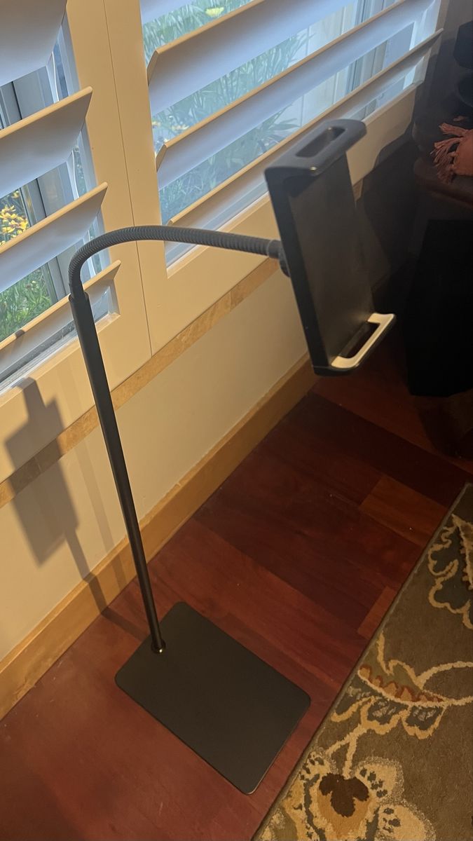 Adjustable Tablet Stand Floor Holder with Gooseneck for iPad, Kindle, or Phone $10