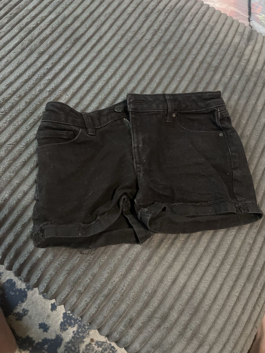 RSQ Black Denim Shorts Mid Rise Size 12
