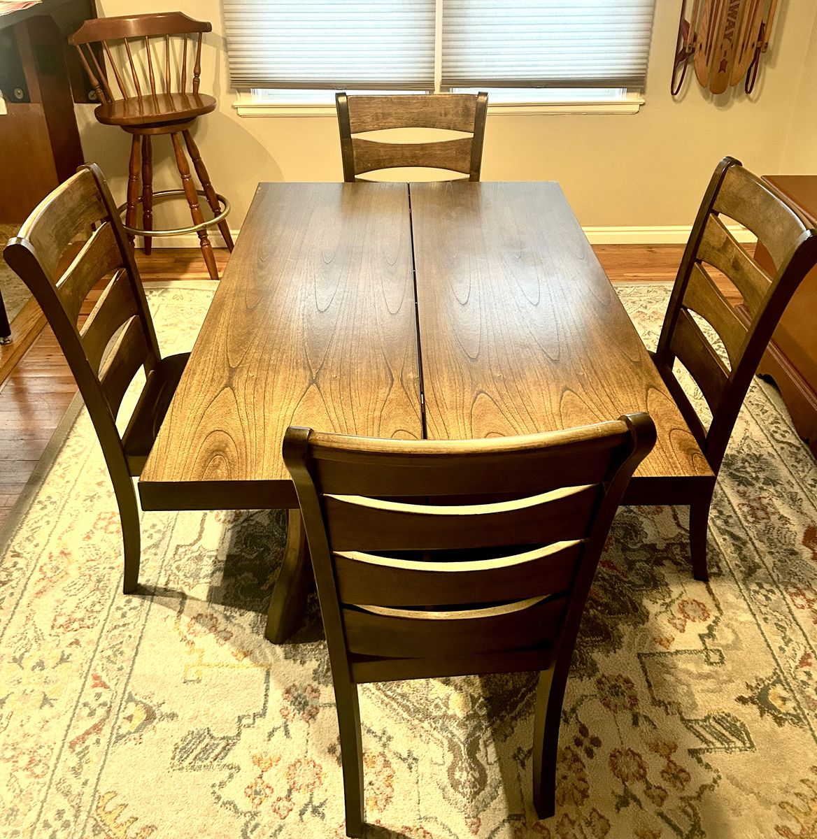Darla Brown Cherry Wood Table and Chairs