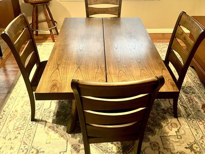 Darla Brown Cherry Wood Table and Chairs