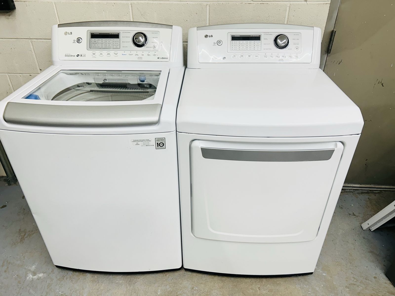 Lg super capacity washer and dryer set
