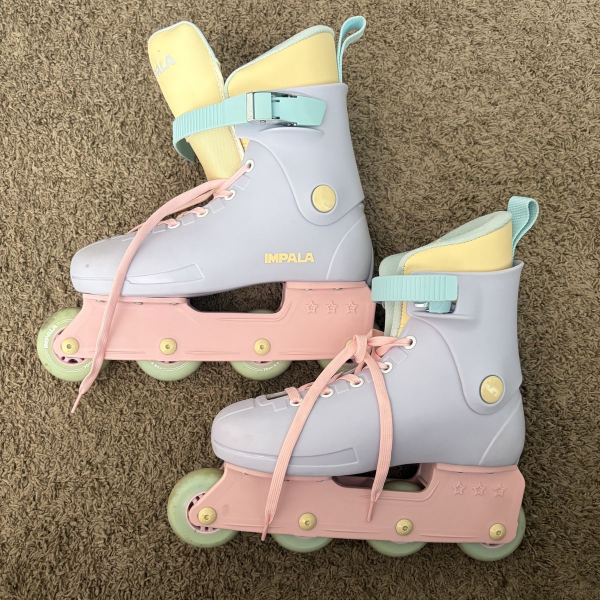 Impala Pastel Inline Skates - Lavender, Pink & Yellow - Size 7 Women