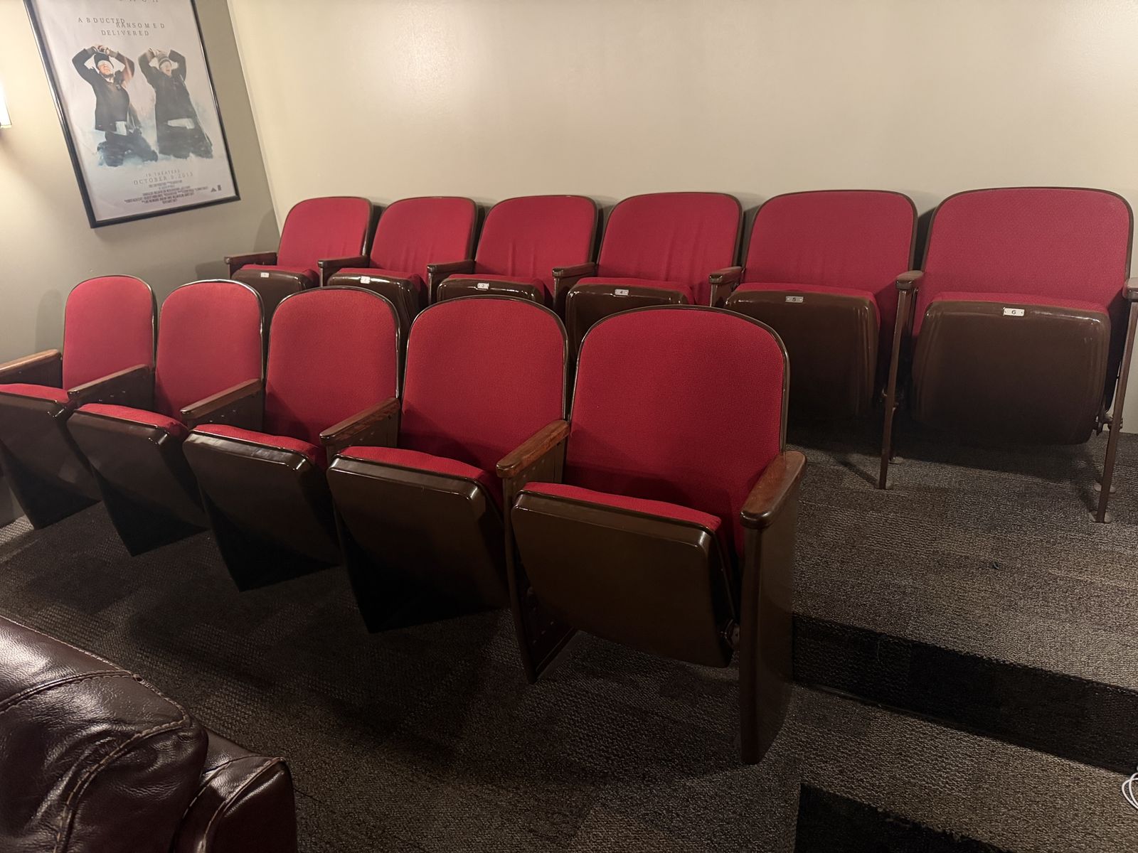 Vintage Red Movie Theater Seats - Multiple Rows Available