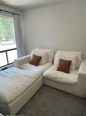Small White Sofa w/ Ottoman