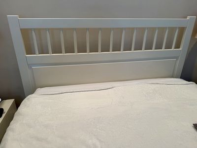 Full size White Bed Frame with Headboard and Footboard, 6 Drawer Dresser and 2 Nightstands