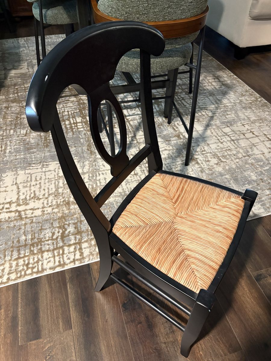 Pottery barn - Black dining /desk chair- woven seat