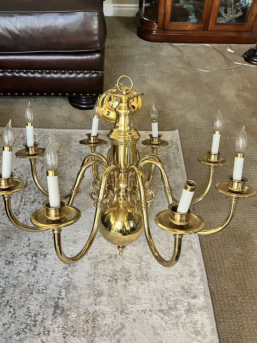 Brass Underwriters Laboratories Chandelier.